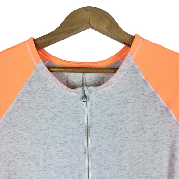 Lululemon Spincity Athletic Long Sleeve Exercise Top Activewear Spin Gray Orange - Picture 4 of 11